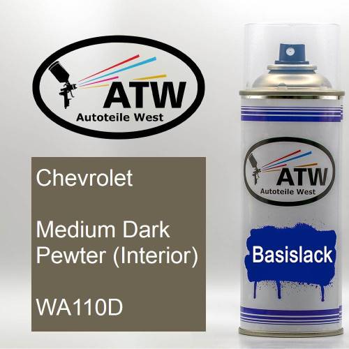 Chevrolet, Medium Dark Pewter (Interior), WA110D: 400ml Sprühdose, von ATW Autoteile West.